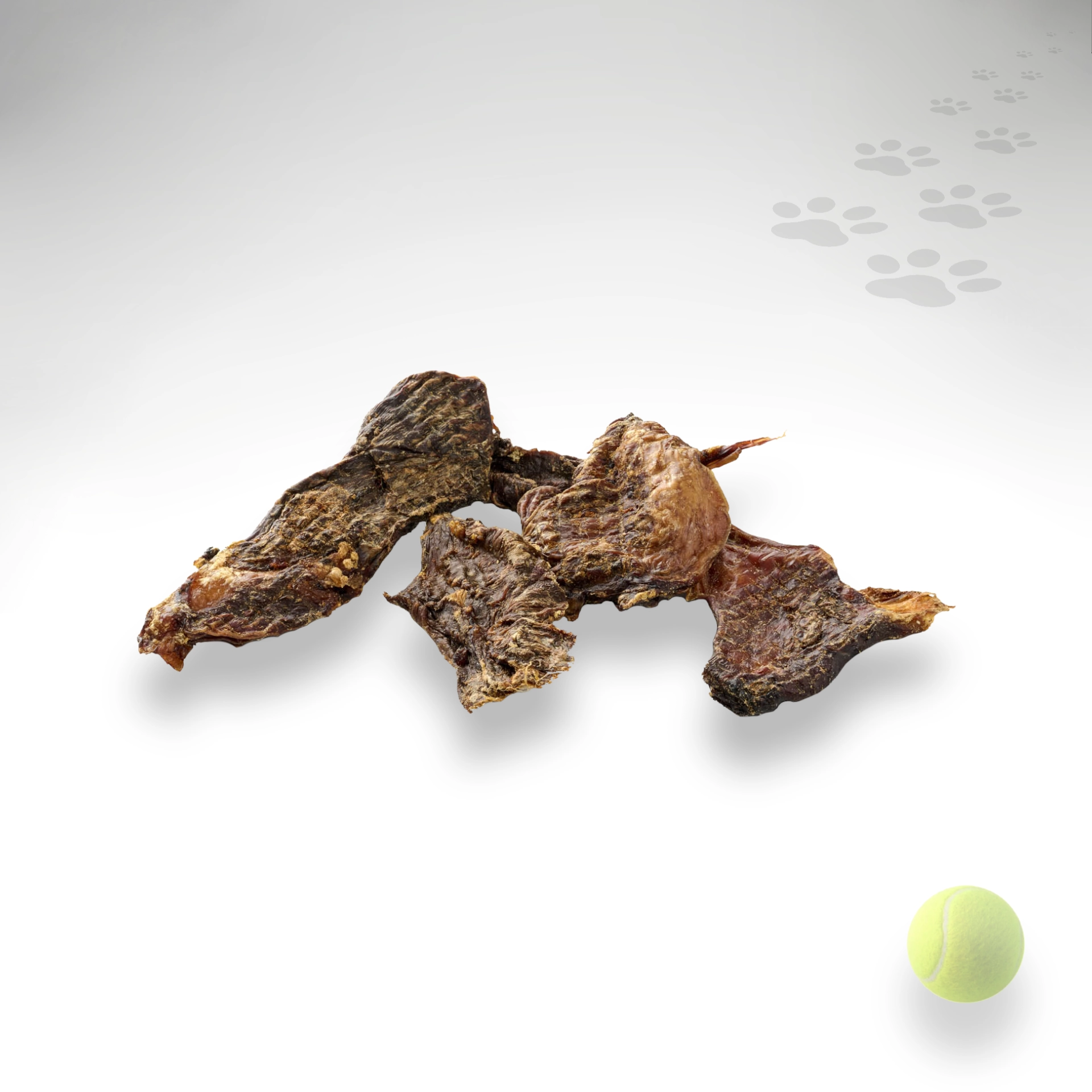 Getrocknetes Pferdefleisch Getrocknetes Pferdefleisch mit Größenorientierung