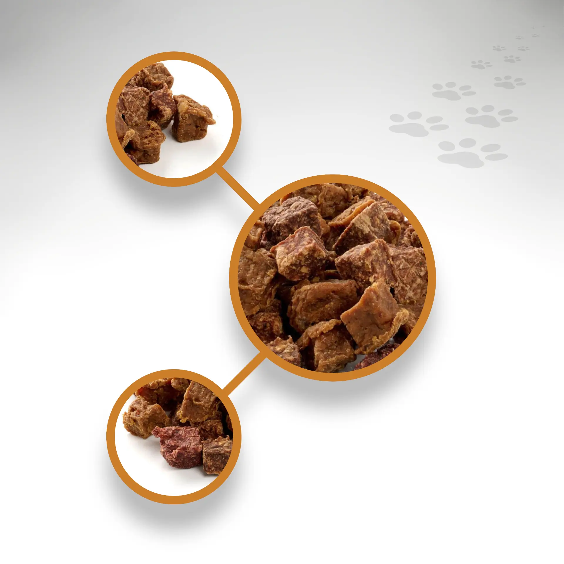 Pferdewürfel Detailansichten Detailansichten Würfel aus getrocknetem Pferdefleisch